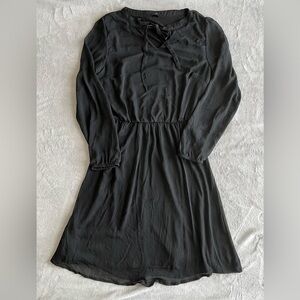 Esmara Black Sheer Long Sleeve Scarf Tie Dress Size 8